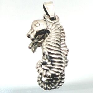 Sterling Silver‎ 925 Seahorse Handcrafted Pendant 1 1/2 Inch